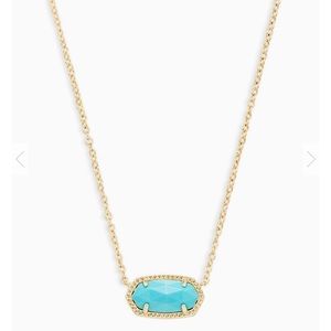 Elisa Gold Pendant Necklace In Turquoise